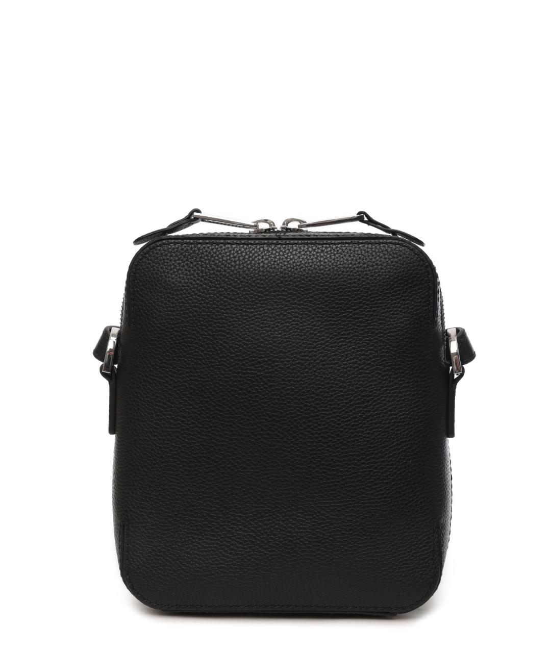 HUGO BOSS Черная кожаная сумка на плечо, фото 3