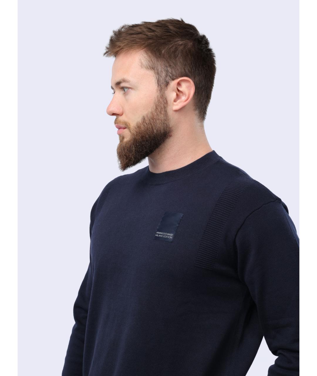 ARMANI EXCHANGE Синий хлопковый джемпер / свитер, фото 5