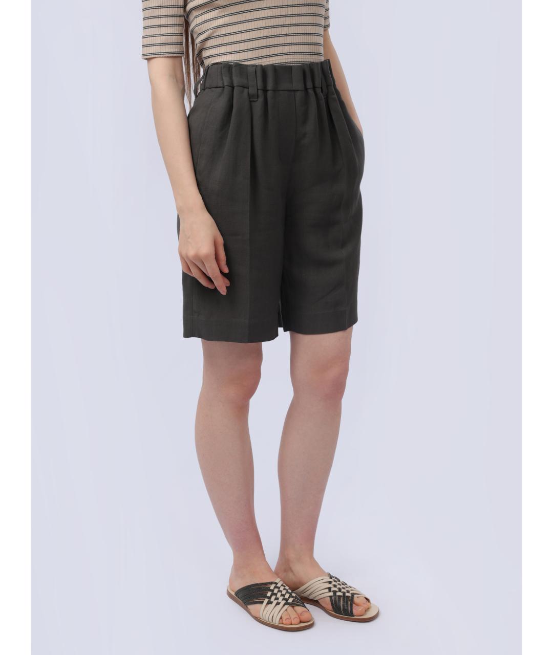 BRUNELLO CUCINELLI Серые вискозные шорты, фото 5