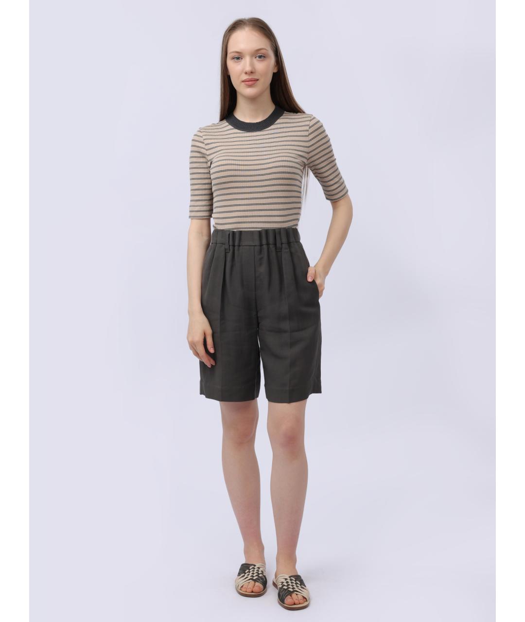 BRUNELLO CUCINELLI Серые вискозные шорты, фото 2