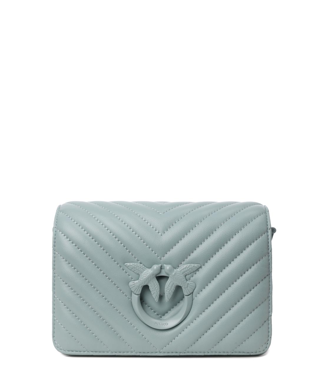 PINKO Голубая кожаная сумка через плечо, фото 1