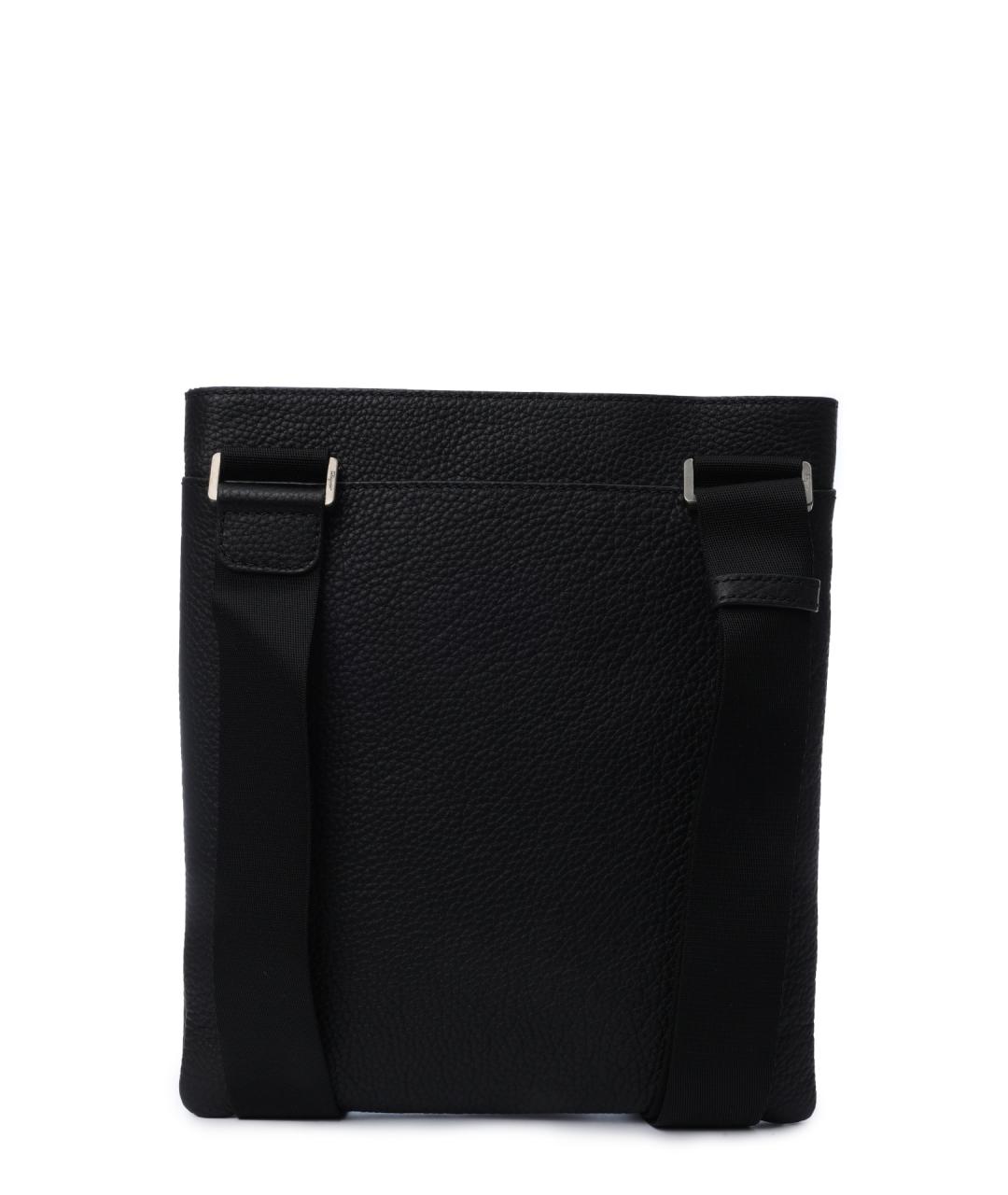 FERRAGAMO Черная кожаная сумка на плечо, фото 3