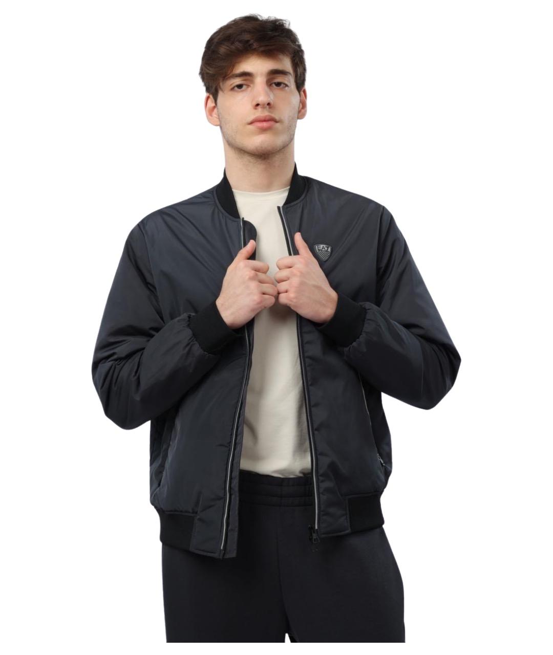 EA7 Темно-синяя полиамидовая куртка, фото 1