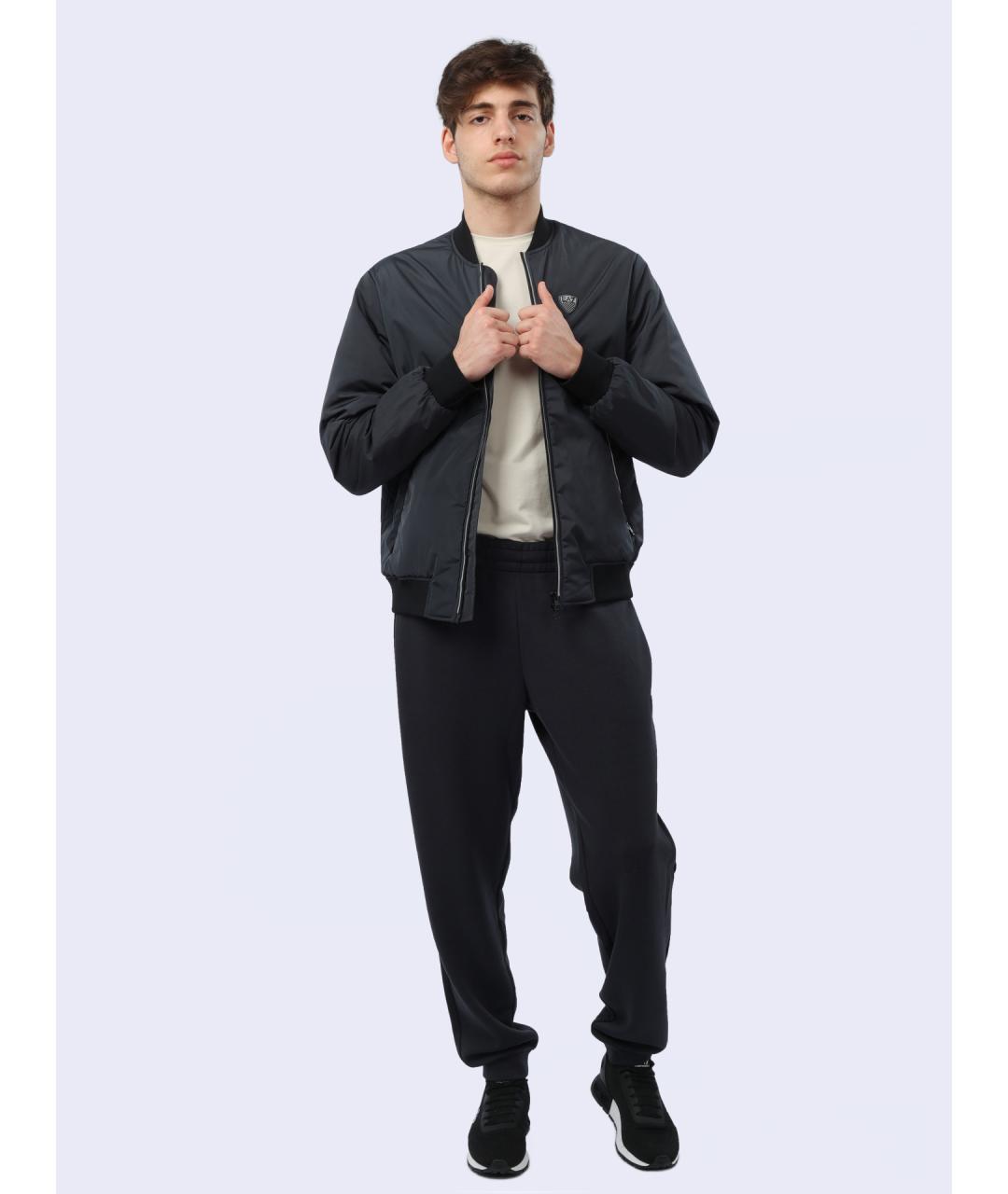 EA7 Темно-синяя полиамидовая куртка, фото 2