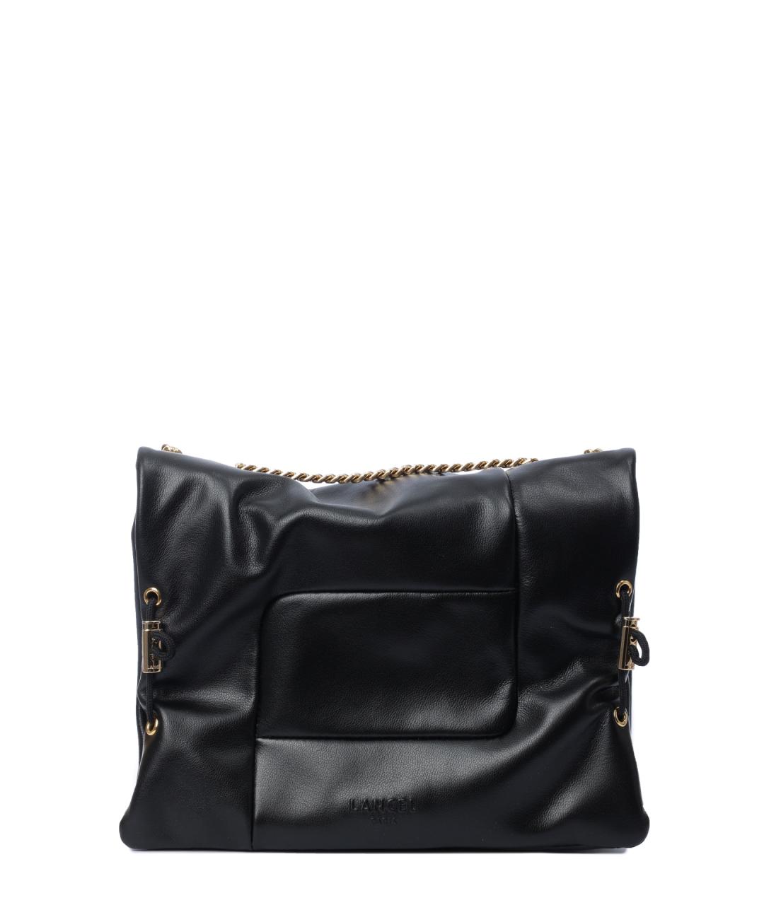 LANCEL Черная кожаная сумка через плечо, фото 1