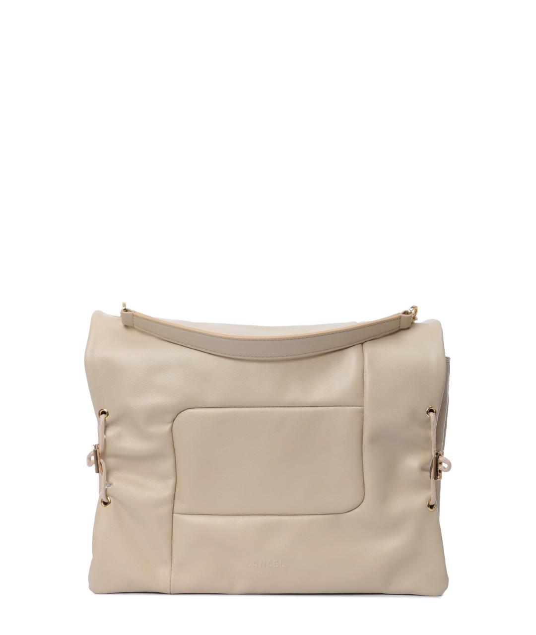 LANCEL Белая кожаная сумка через плечо, фото 1