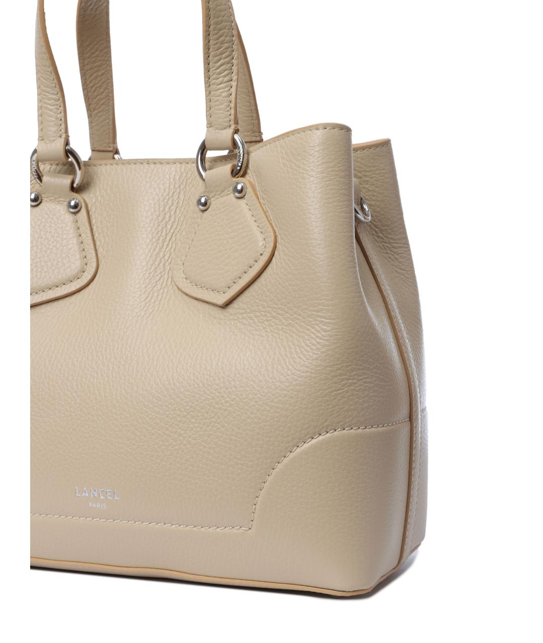LANCEL Бежевая кожаная сумка тоут, фото 6