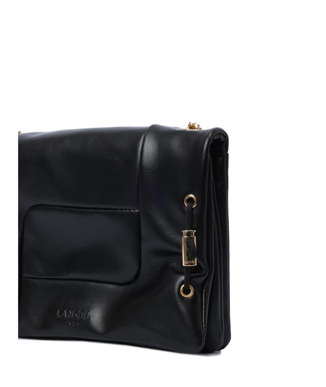 LANCEL Черная кожаная сумка через плечо, фото 6