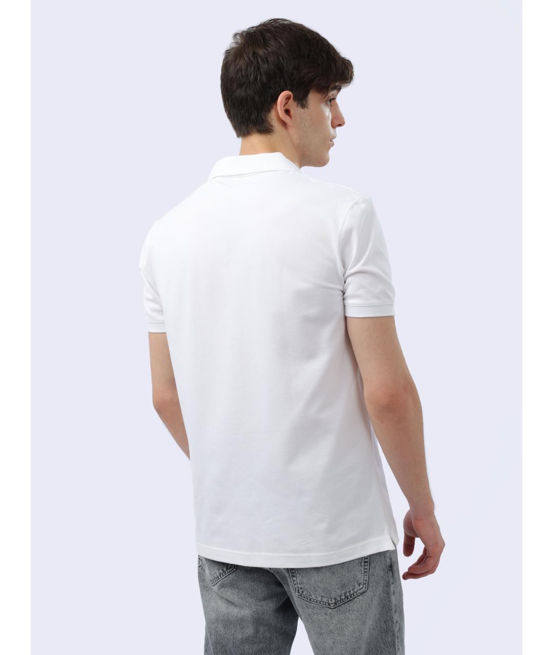 CALVIN KLEIN Белое хлопковое поло с коротким рукавом, фото 6