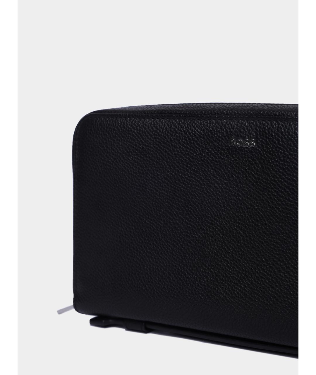 HUGO BOSS Черный кожаный кошелек, фото 4