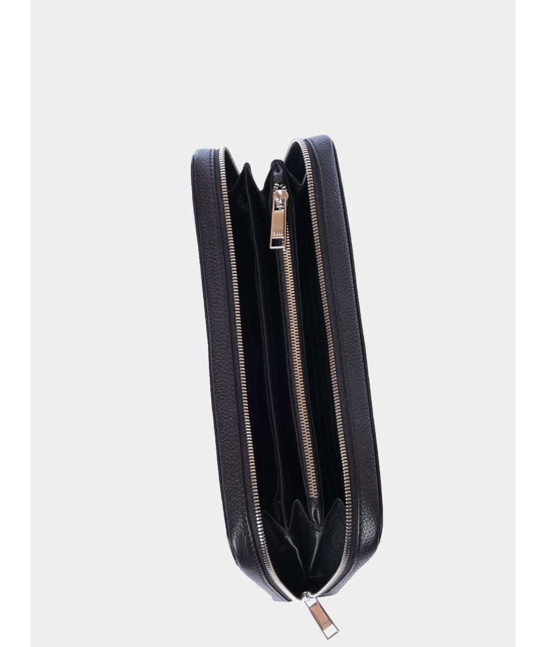 HUGO BOSS Черный кожаный кошелек, фото 6