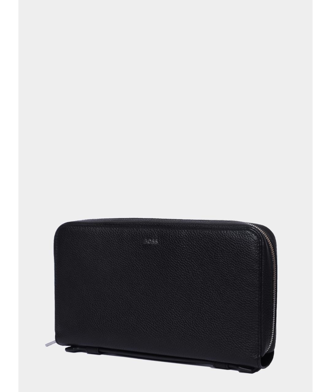 HUGO BOSS Черный кожаный кошелек, фото 3