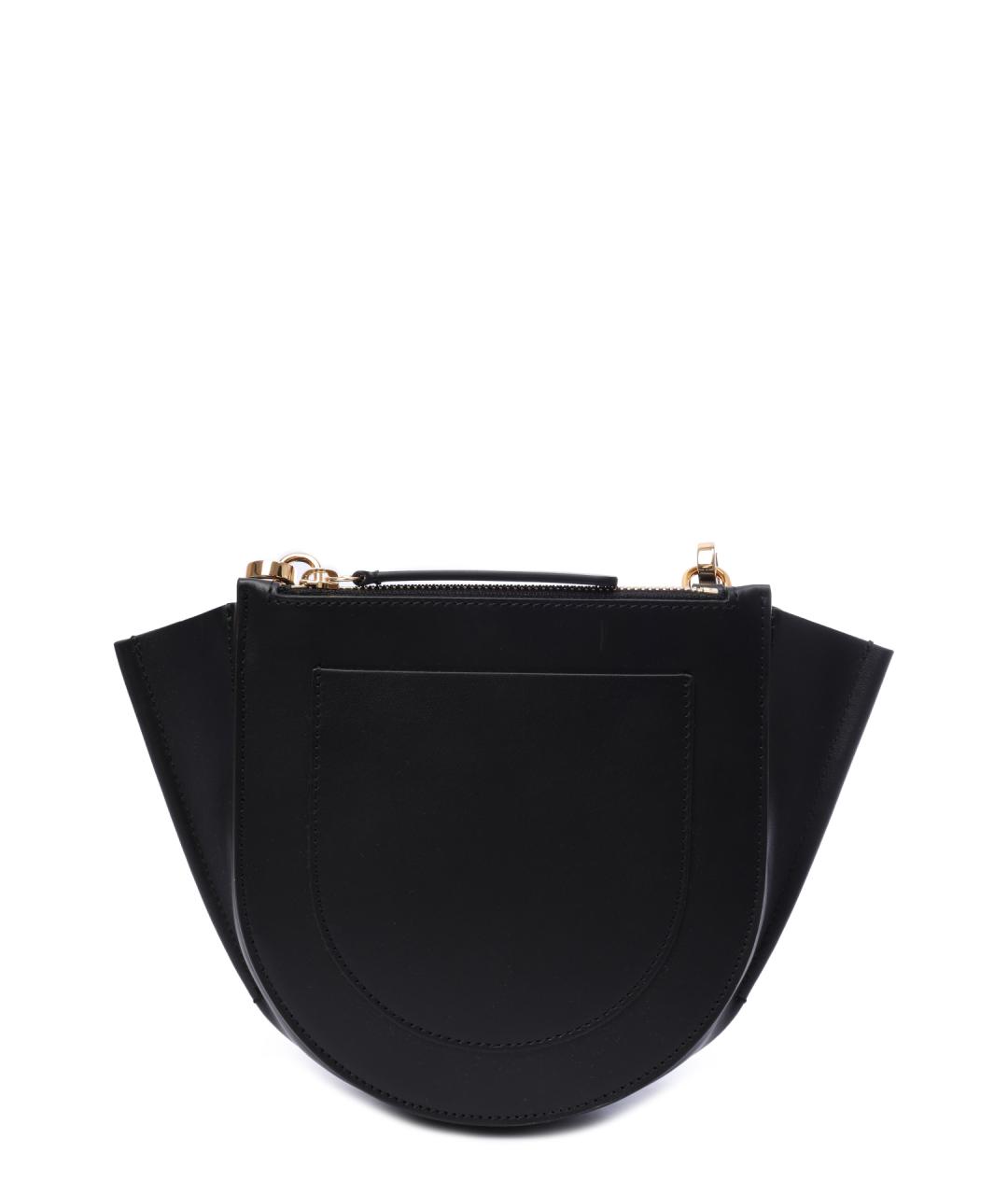 WANDLER Черная кожаная сумка с короткими ручками, фото 4