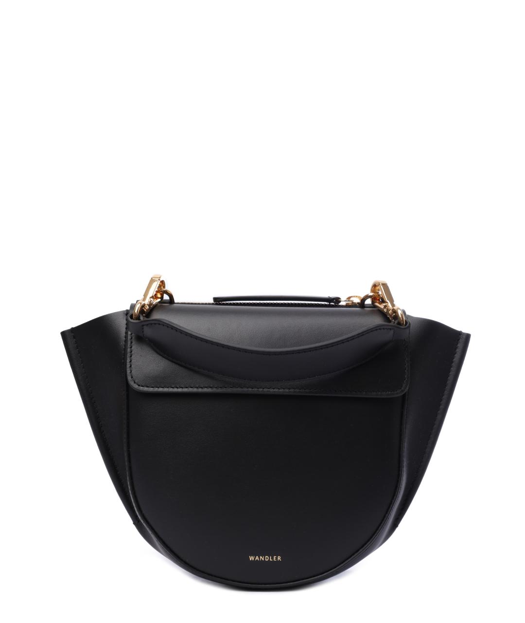 WANDLER Черная кожаная сумка с короткими ручками, фото 1