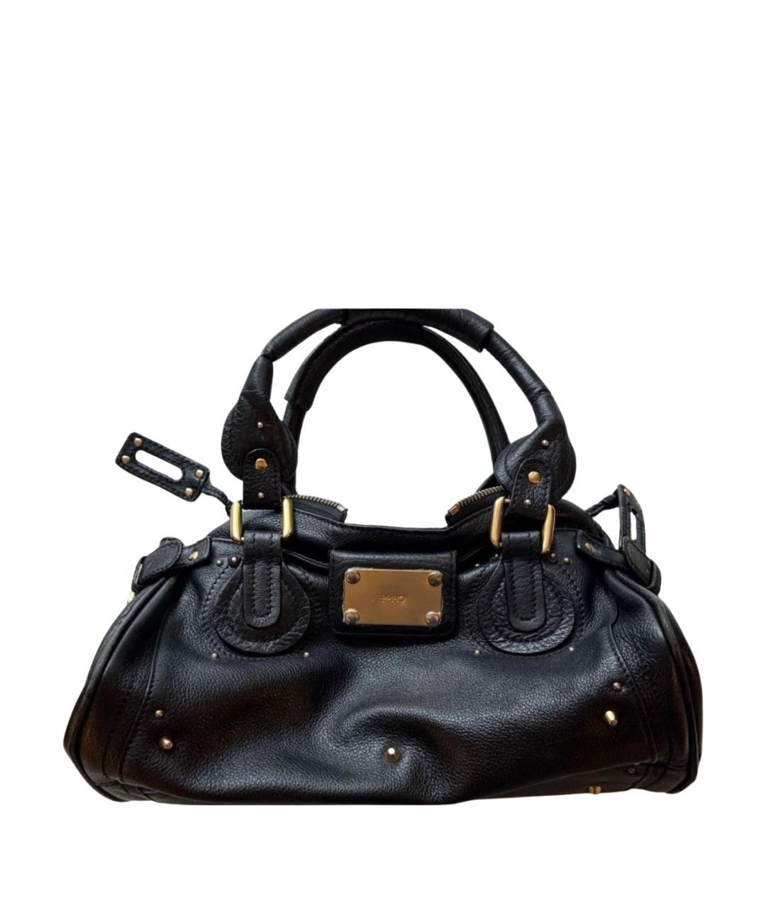 CHLOE Черная кожаная сумка с короткими ручками, фото 1
