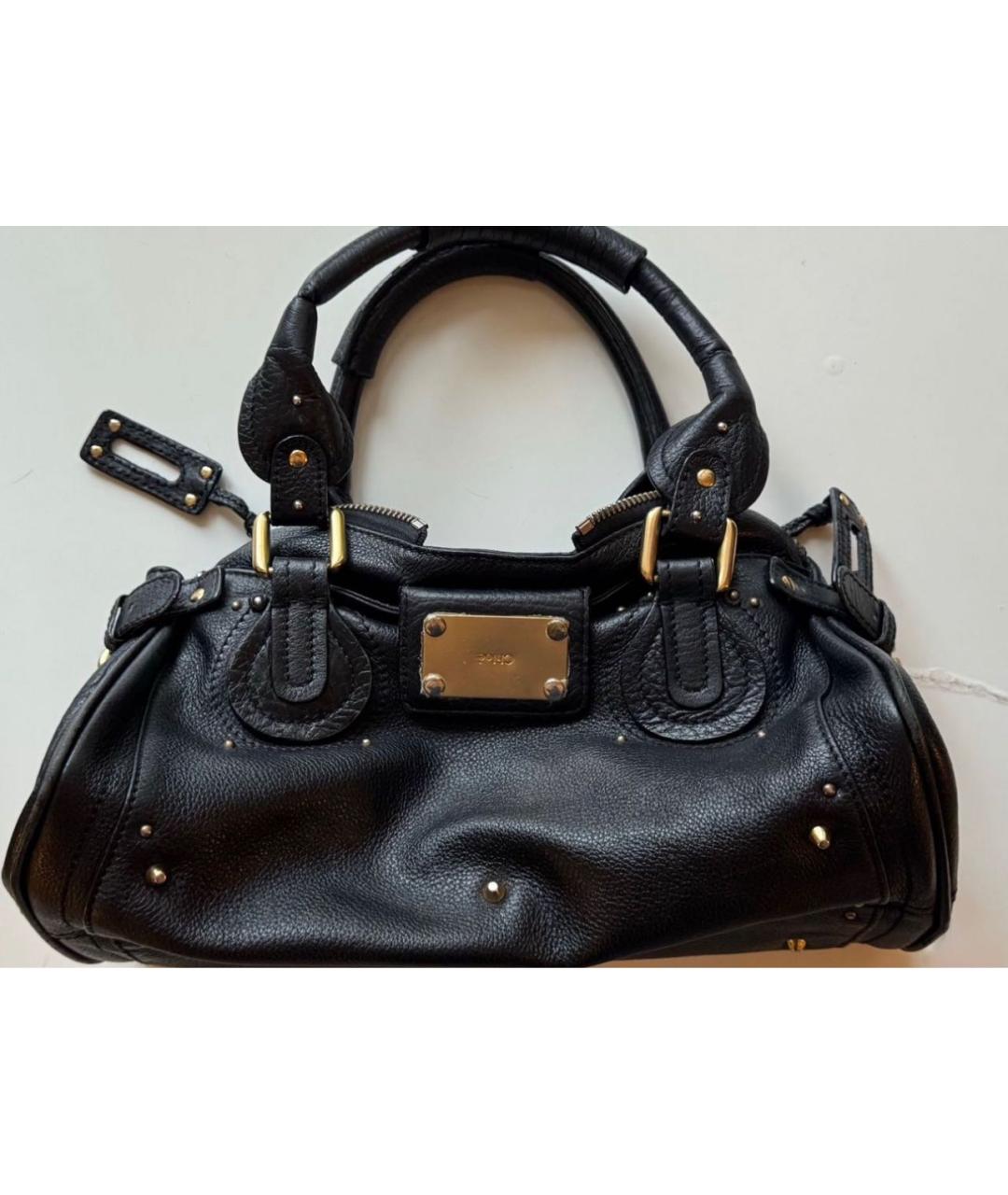 CHLOE Черная кожаная сумка с короткими ручками, фото 9