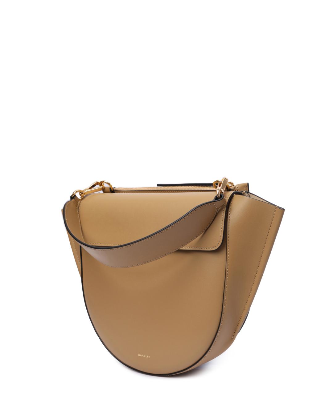 WANDLER Горчичная кожаная сумка с короткими ручками, фото 3