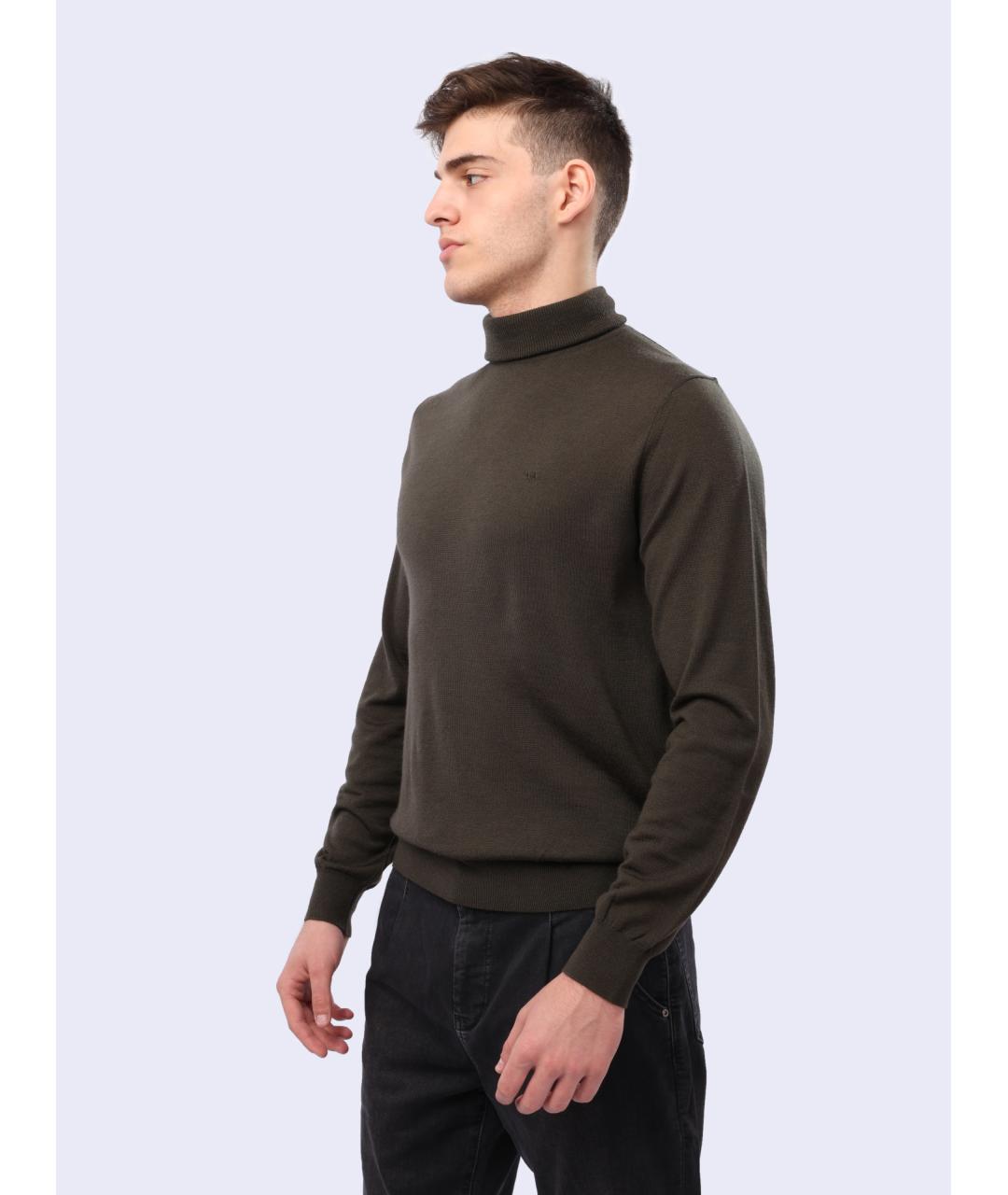 ARMANI EXCHANGE Коричневый шерстяной джемпер / свитер, фото 3