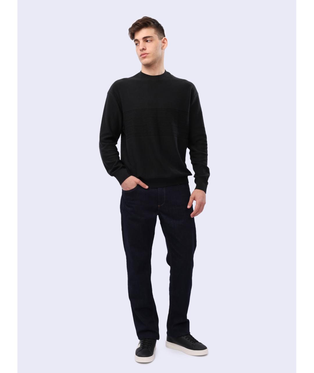 ARMANI EXCHANGE Черный хлопковый джемпер / свитер, фото 2