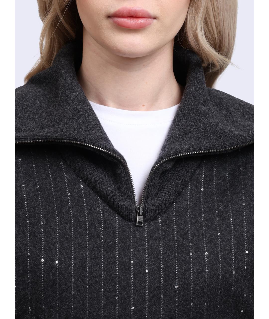 HERNO Антрацитовый шерстяной джемпер / свитер, фото 4