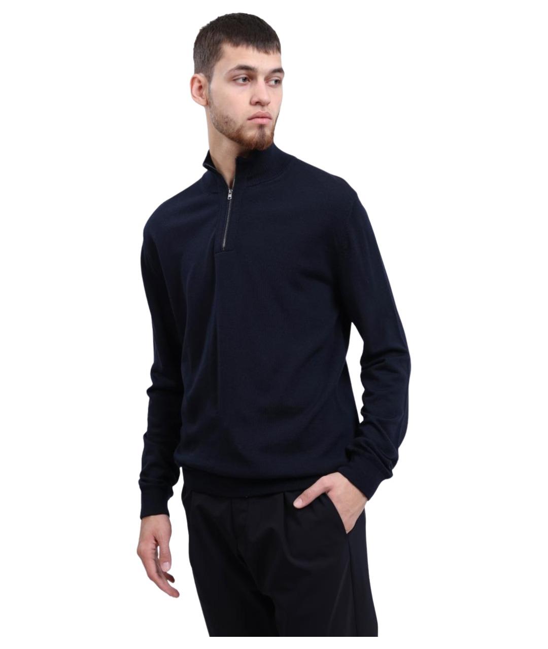 HERNO Темно-синий шерстяной джемпер / свитер, фото 1