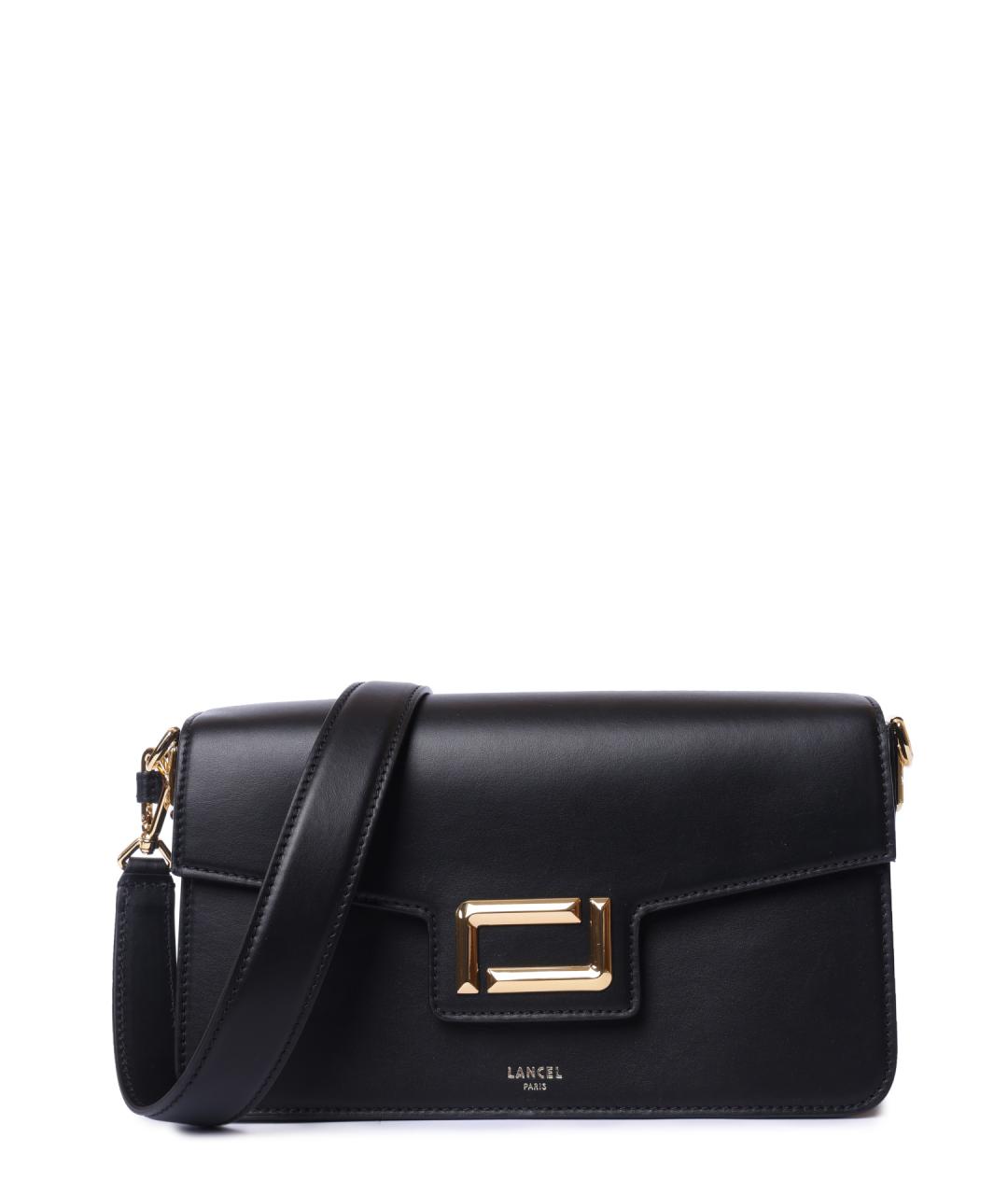 LANCEL Черная кожаная сумка через плечо, фото 1