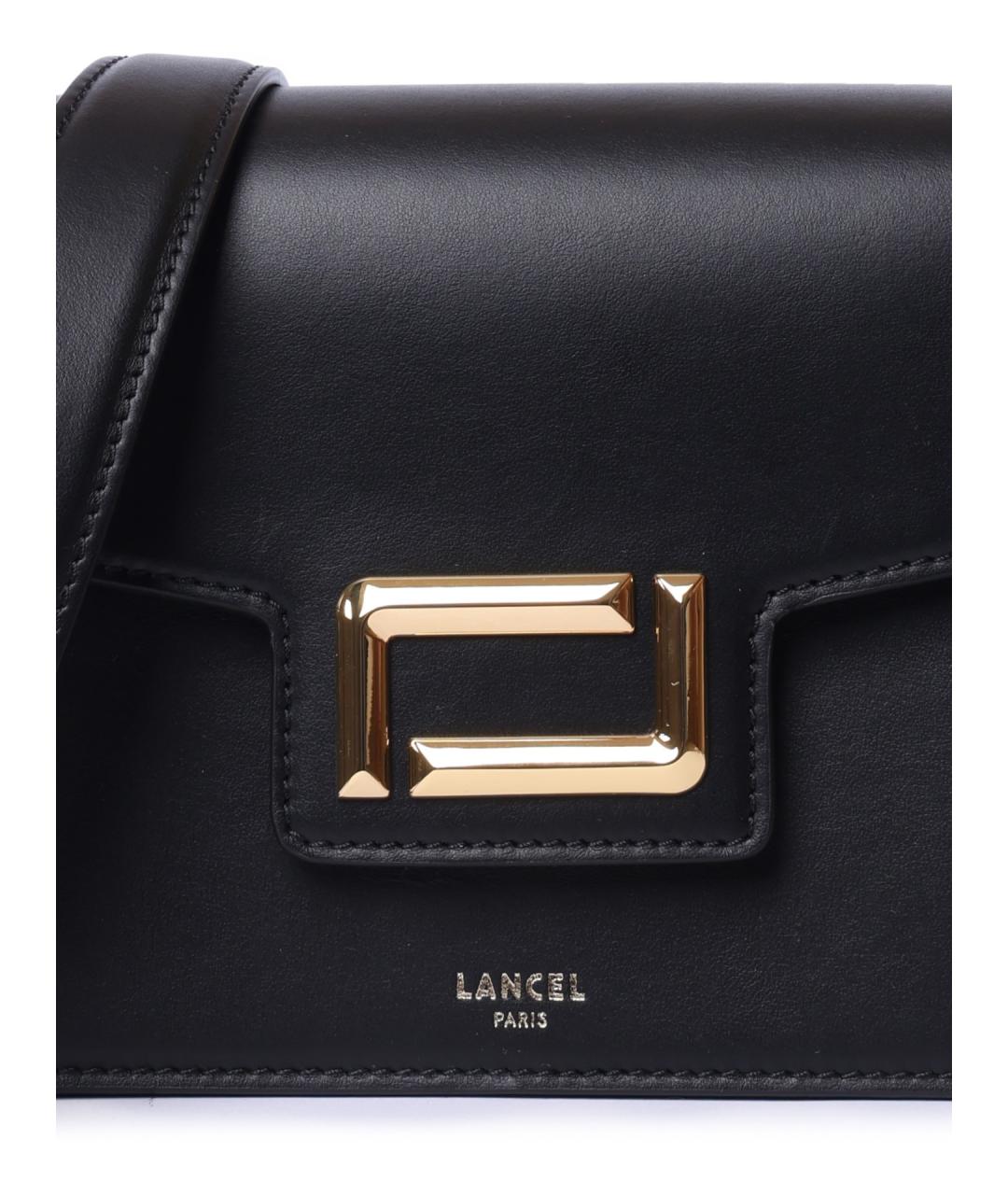 LANCEL Черная кожаная сумка через плечо, фото 3