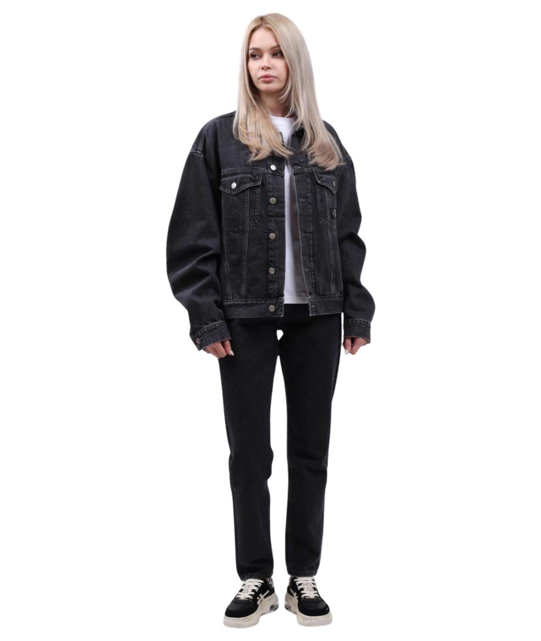 CALVIN KLEIN Черные хлопковые прямые джинсы, фото 1