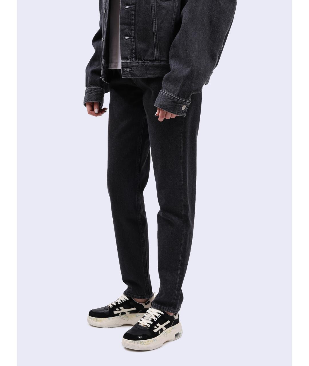 CALVIN KLEIN Черные хлопковые прямые джинсы, фото 3