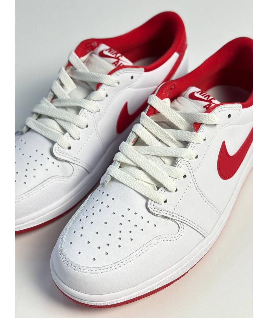 JORDAN Белые кожаные низкие кроссовки / кеды, фото 8