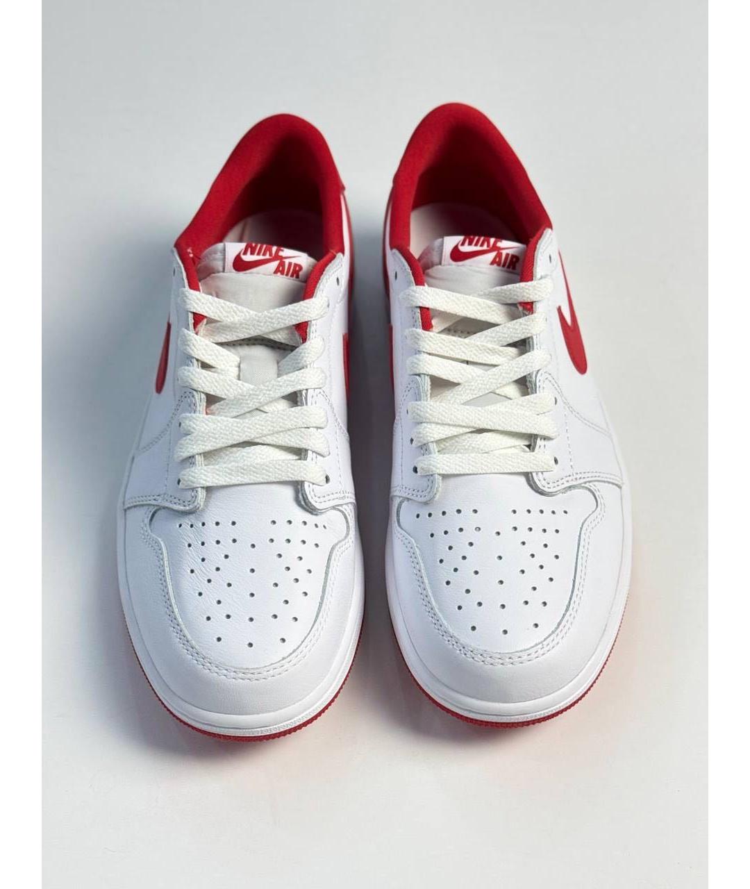 JORDAN Белые кожаные низкие кроссовки / кеды, фото 3