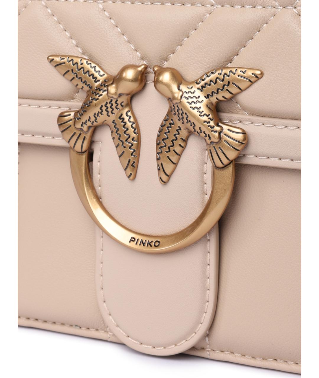 PINKO Розовая кожаная сумка через плечо, фото 3