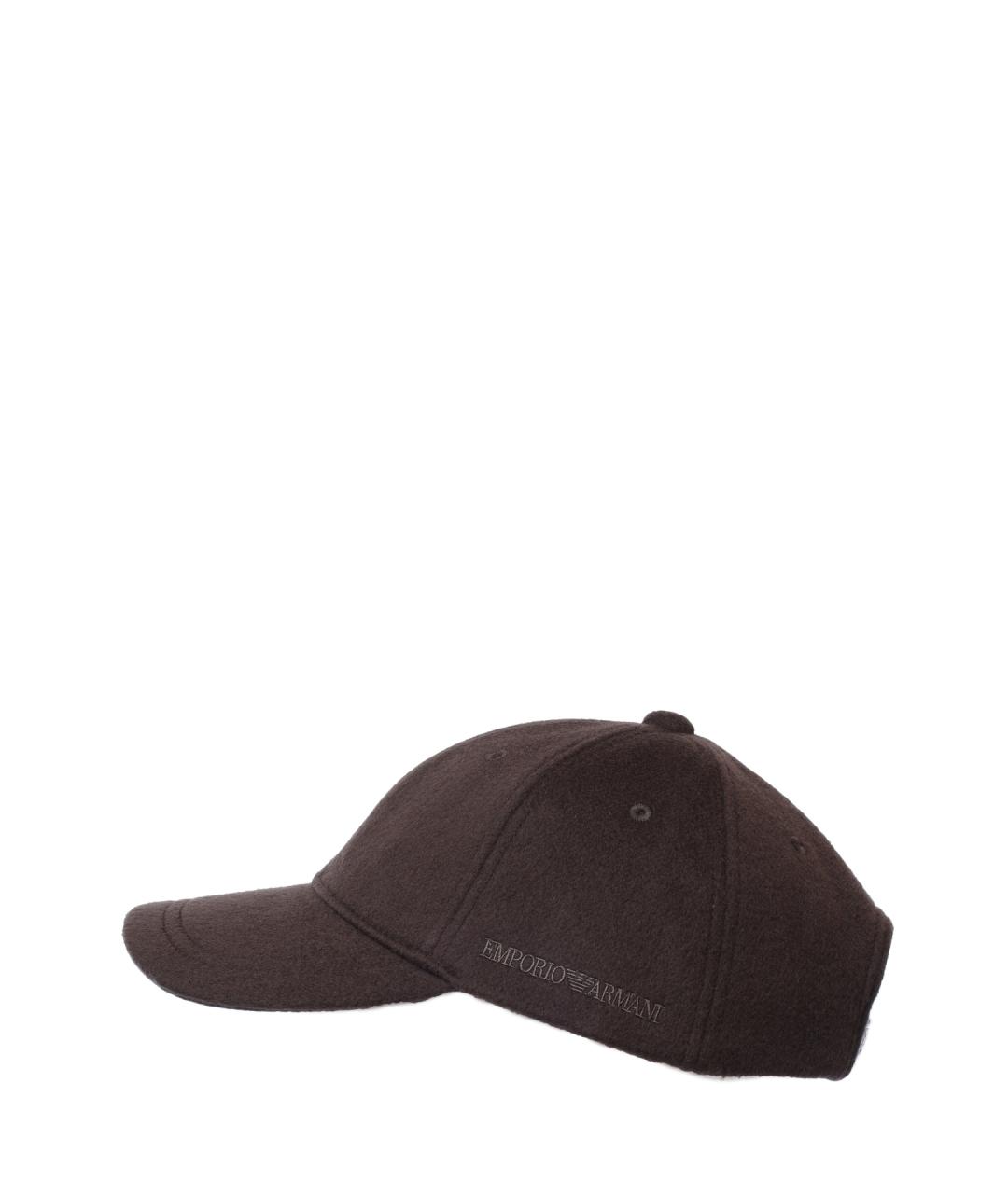 EMPORIO ARMANI Коричневая шерстяная кепка/бейсболка, фото 2