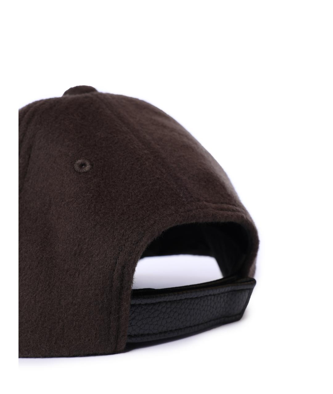 EMPORIO ARMANI Коричневая шерстяная кепка/бейсболка, фото 3