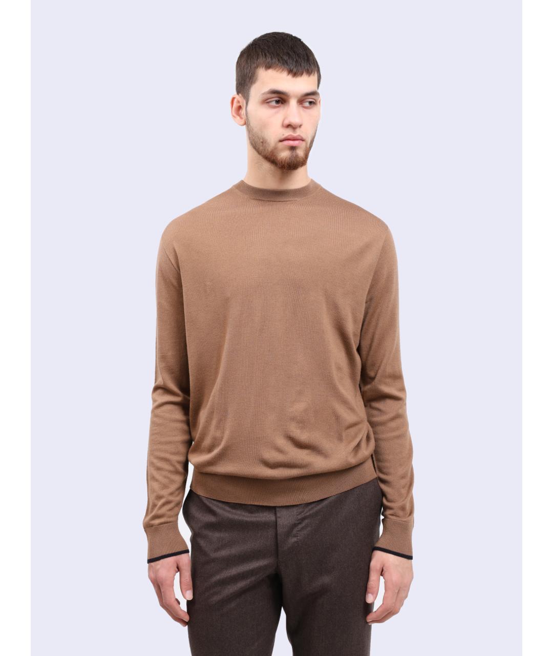 PESERICO Бежевый шерстяной джемпер / свитер, фото 6