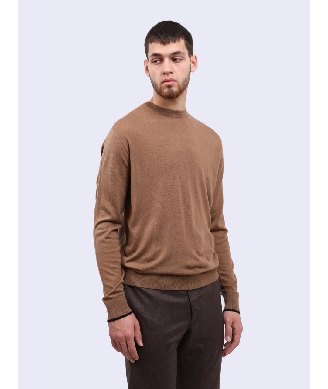 PESERICO Бежевый шерстяной джемпер / свитер, фото 3