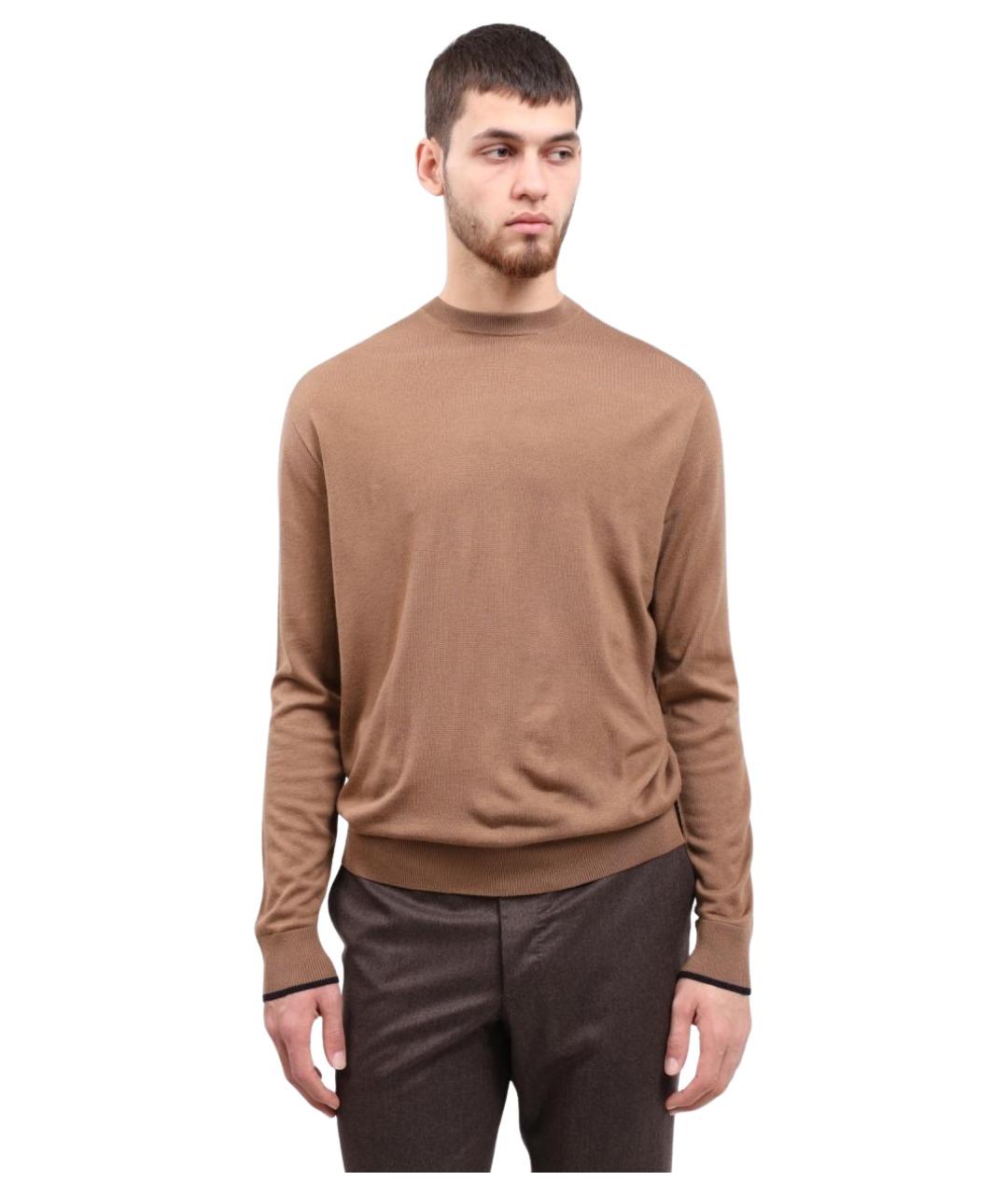 PESERICO Бежевый шерстяной джемпер / свитер, фото 1