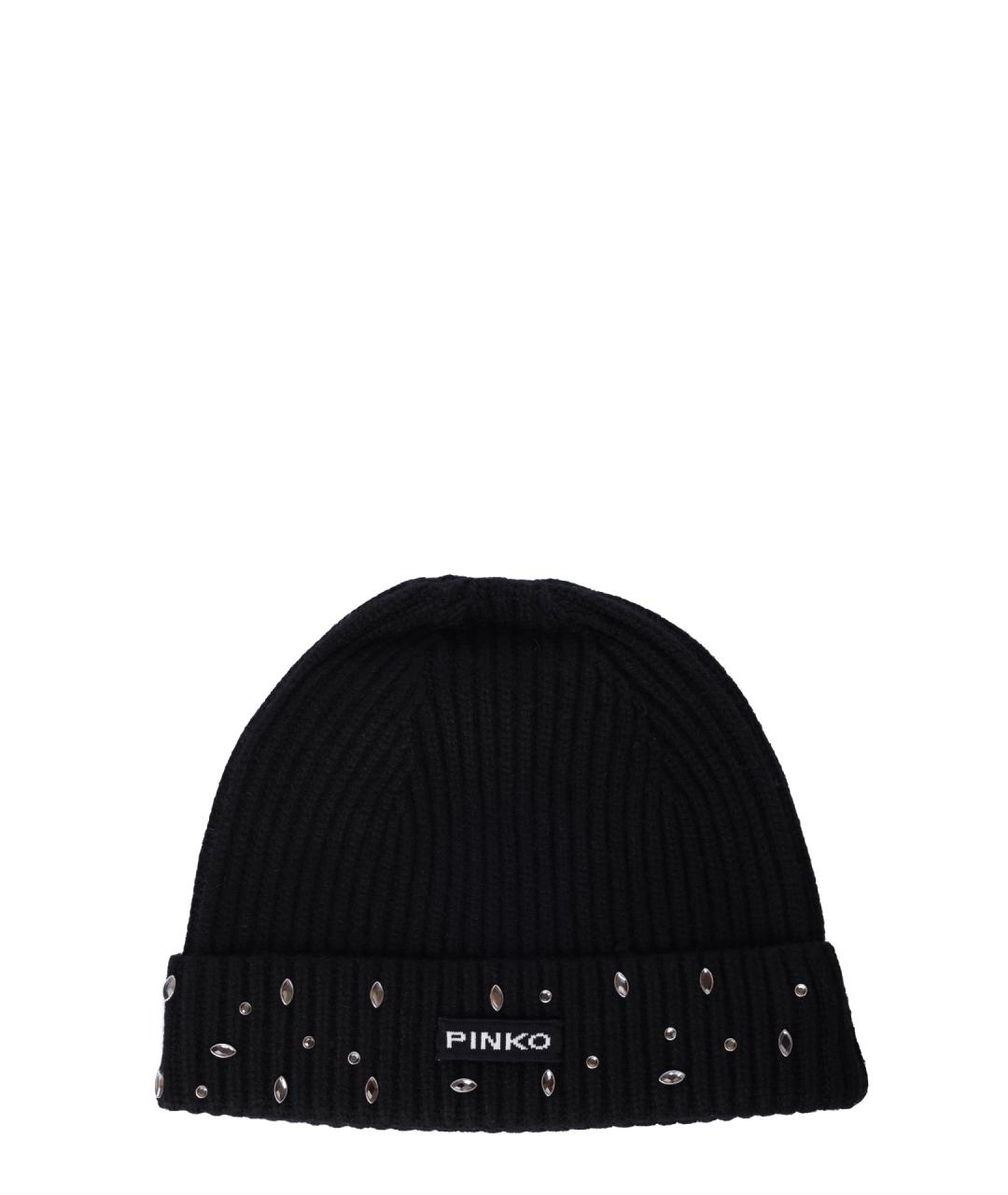PINKO Черная синтетическая шапка, фото 4