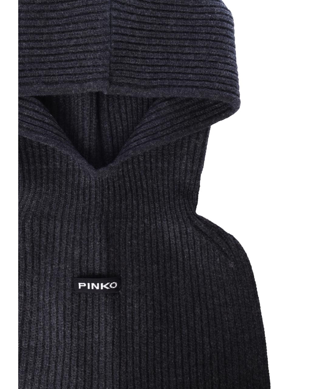 PINKO Серая шерстяная шапка, фото 4