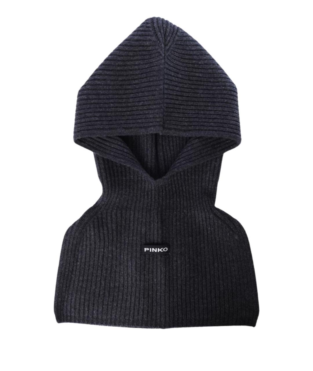 PINKO Серая шерстяная шапка, фото 1