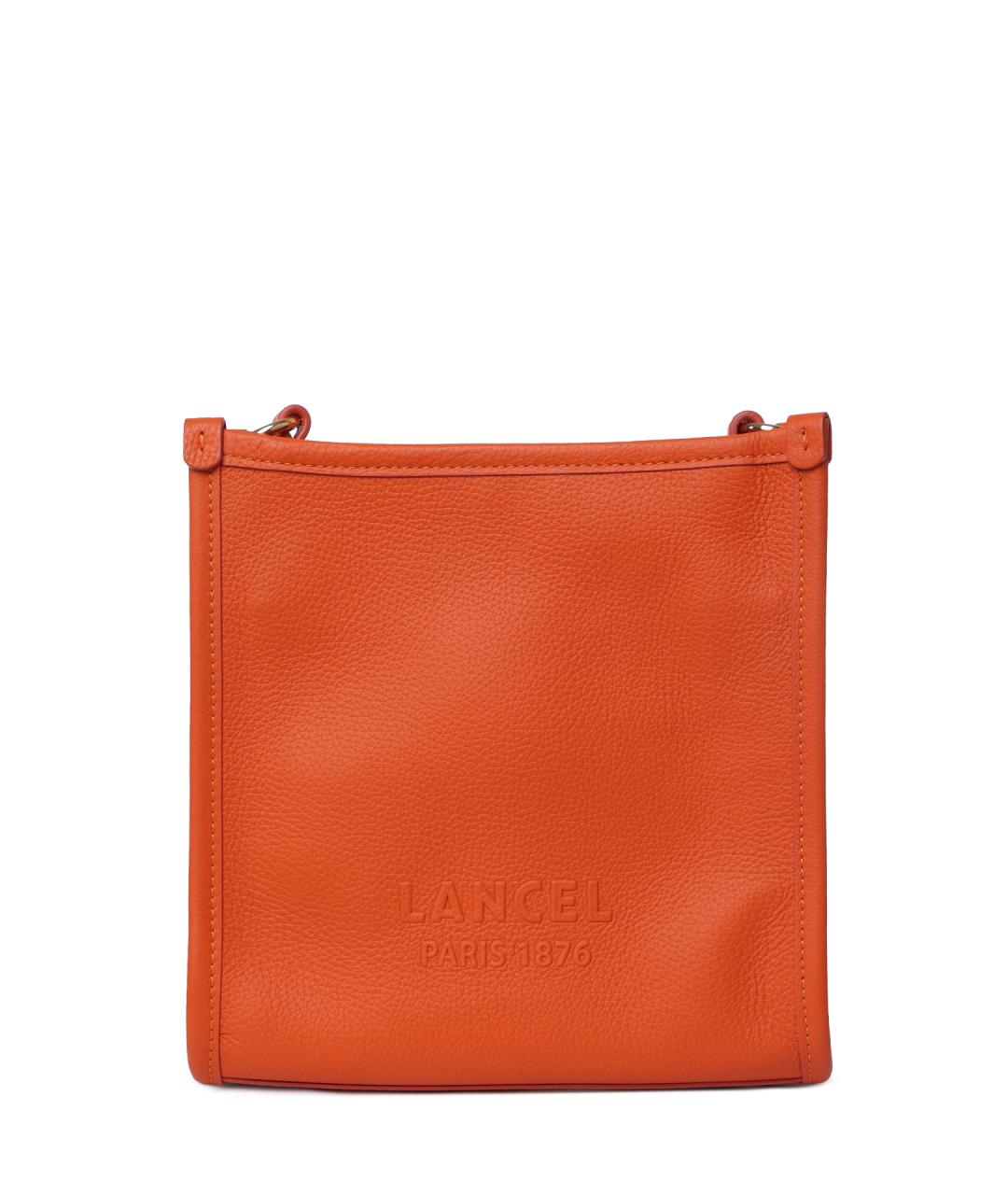 LANCEL Оранжевая кожаная сумка через плечо, фото 2