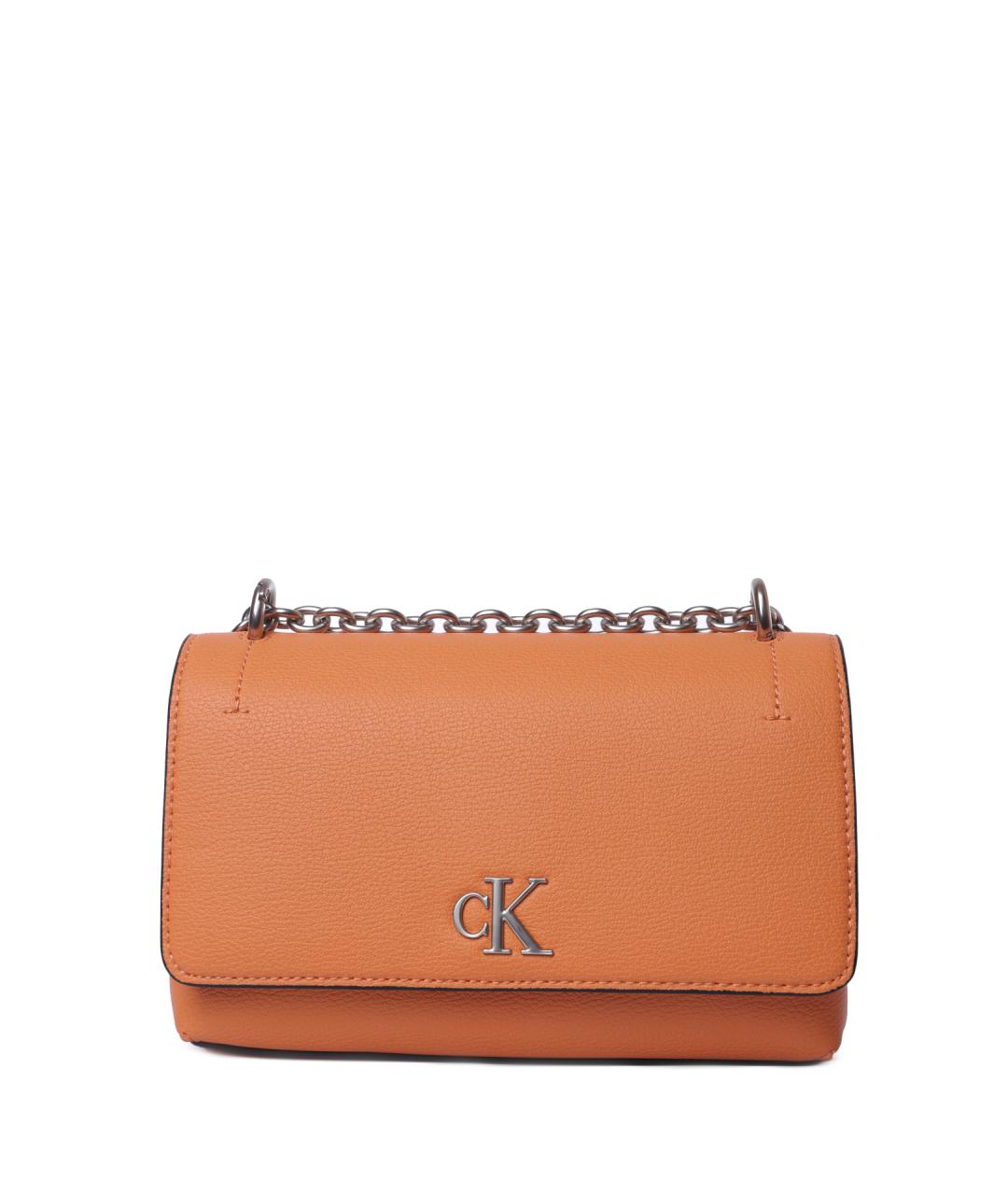 CALVIN KLEIN Оранжевая сумка через плечо из искусственной кожи, фото 2