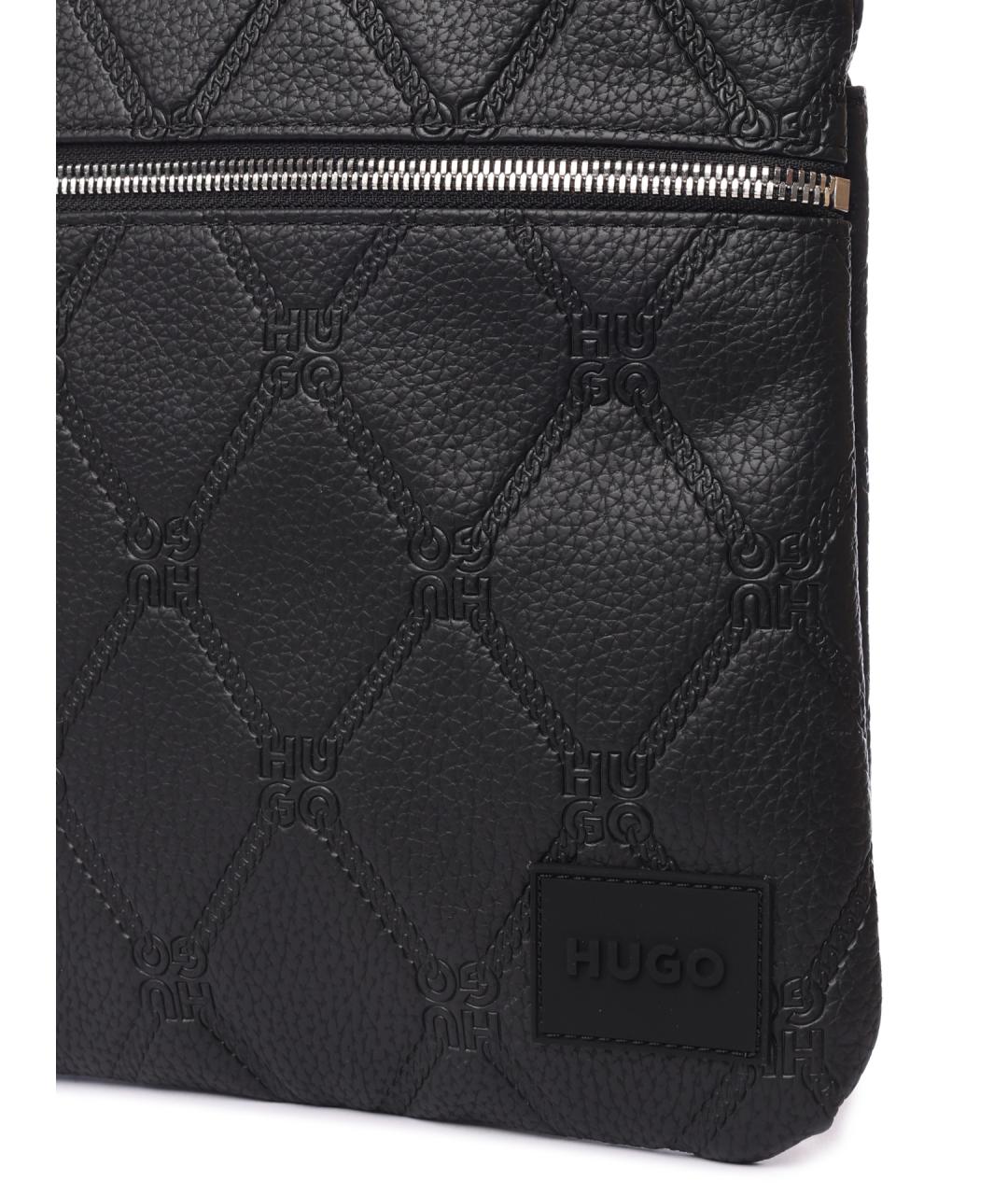 HUGO Черная сумка на плечо из искусственной кожи, фото 5