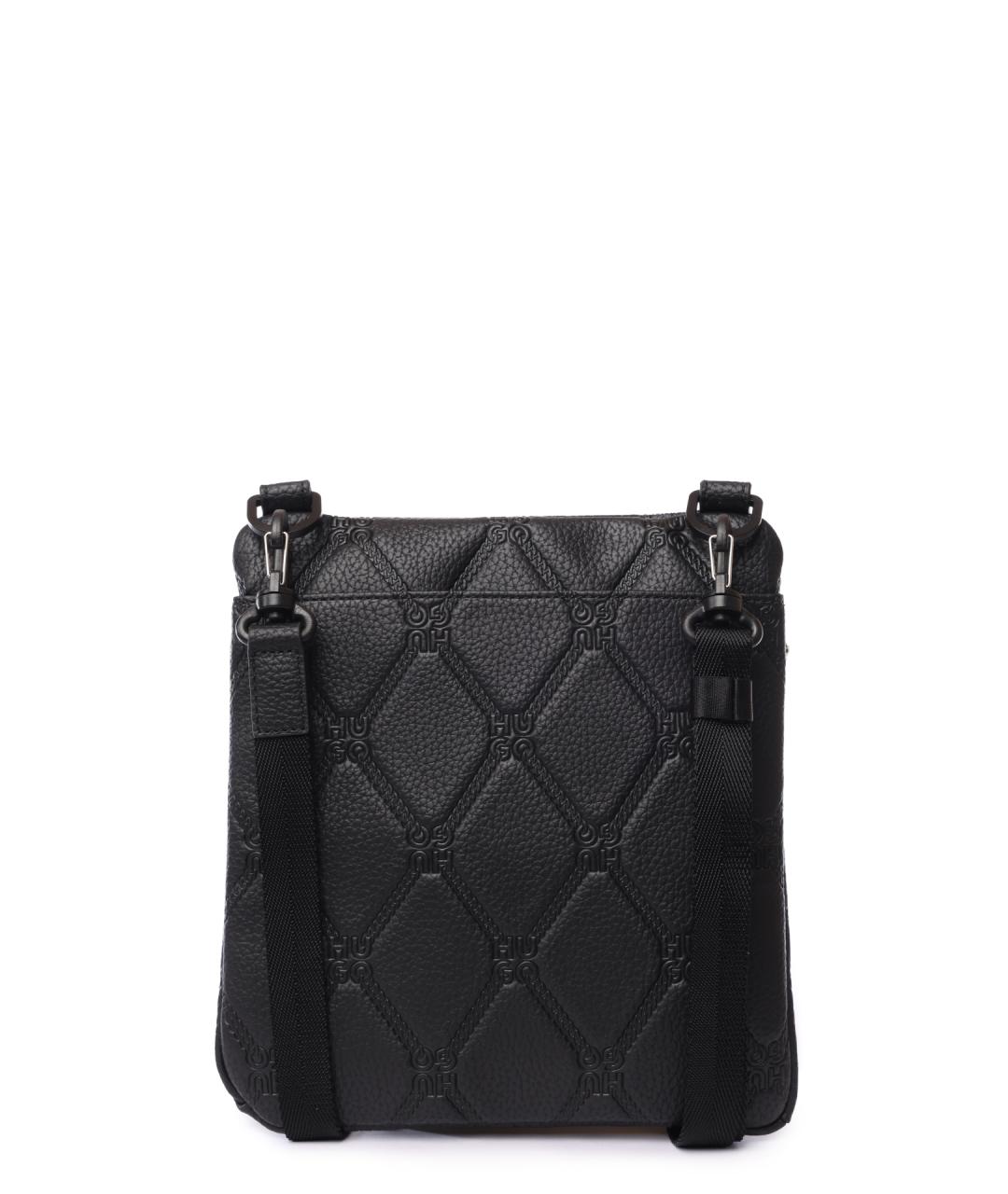 HUGO Черная сумка на плечо из искусственной кожи, фото 4