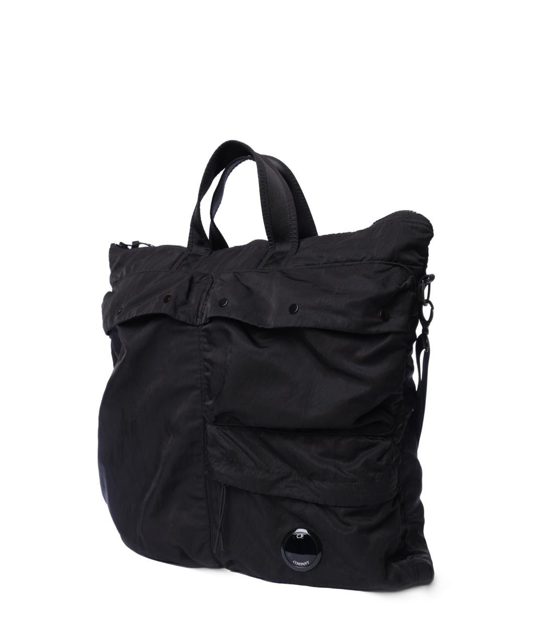 CP COMPANY Черная тканевая сумка тоут, фото 3