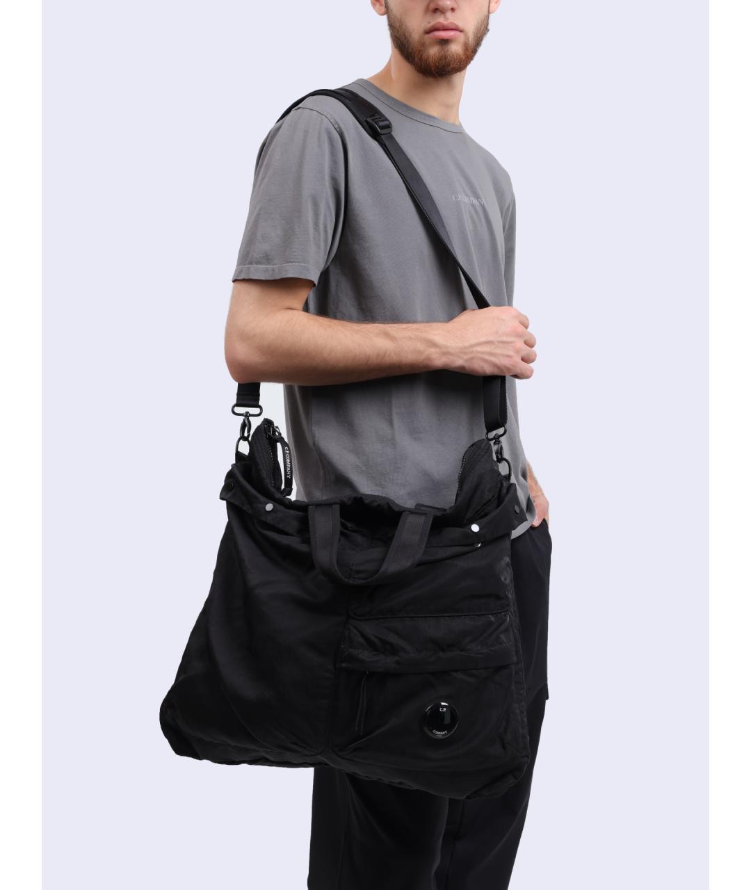 CP COMPANY Черная тканевая сумка тоут, фото 2