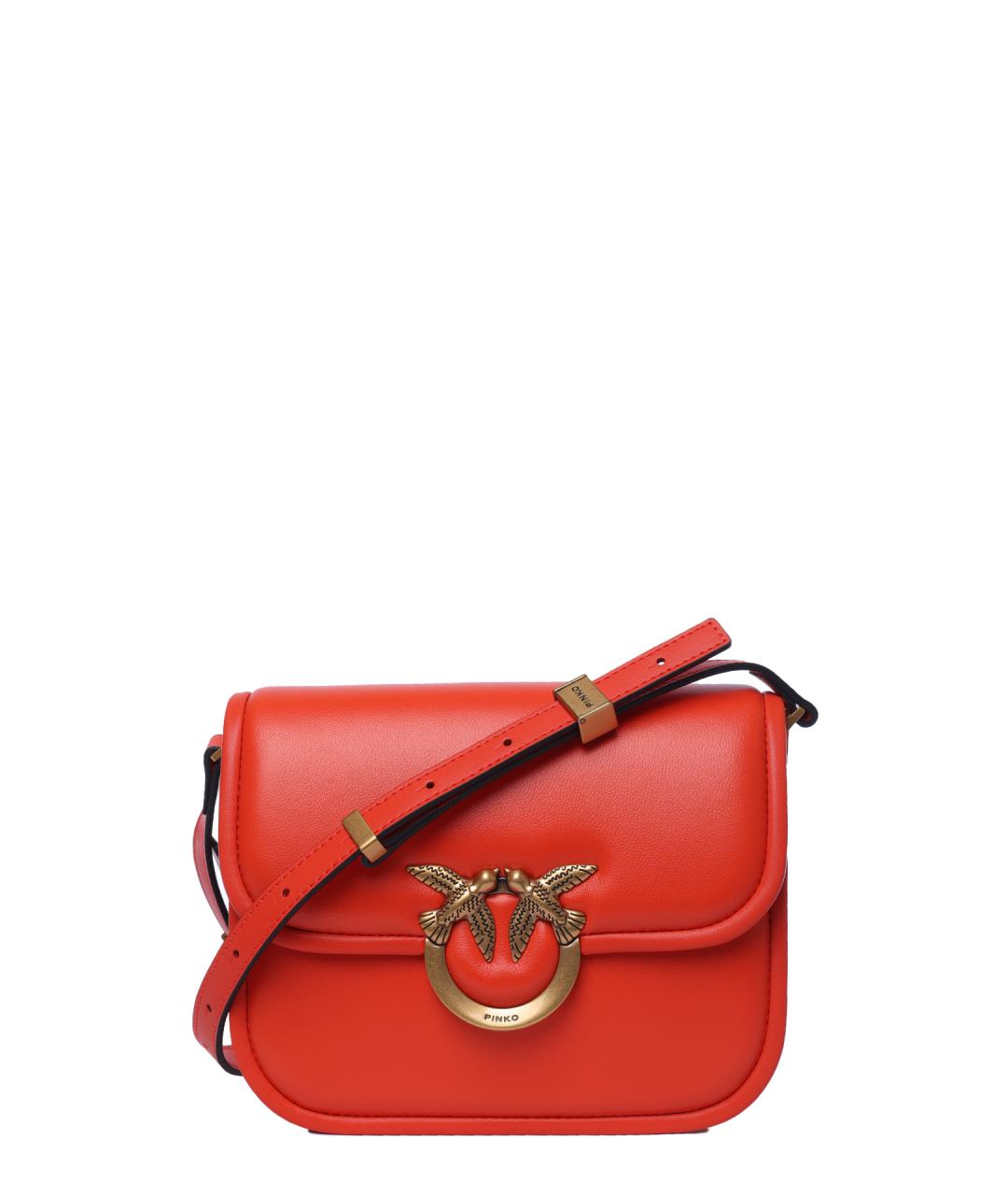 PINKO Оранжевая кожаная сумка через плечо, фото 1