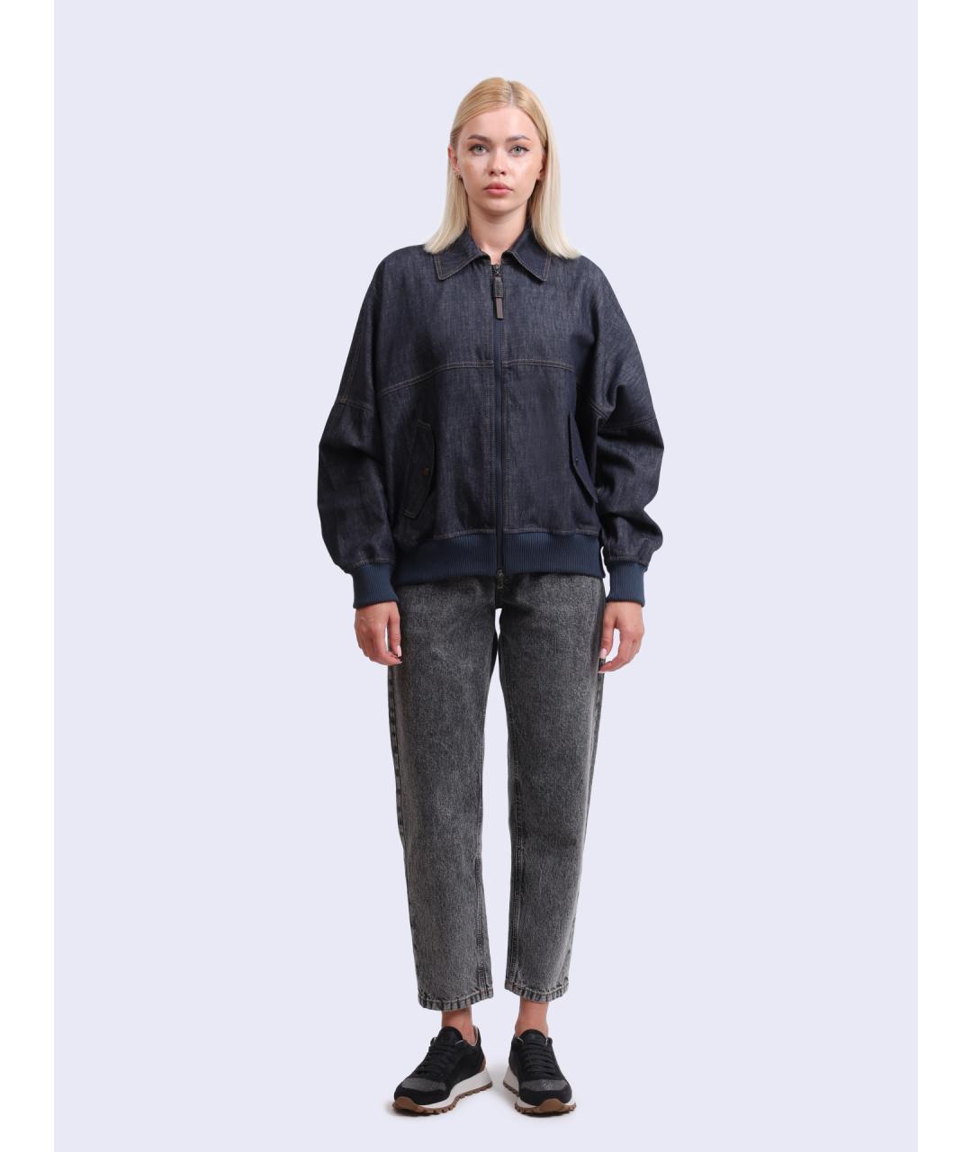 BRUNELLO CUCINELLI Синяя хлопковая куртка, фото 2