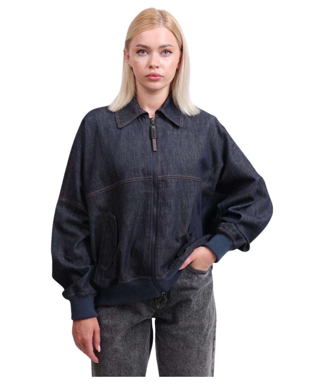 BRUNELLO CUCINELLI Синяя хлопковая куртка, фото 1