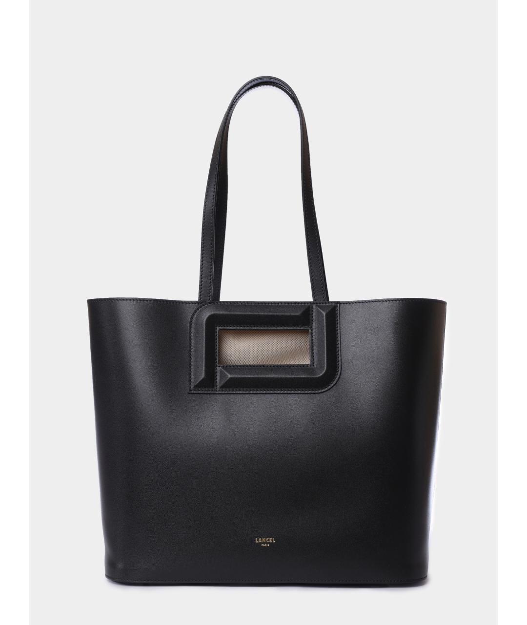 LANCEL Черная кожаная сумка тоут, фото 7